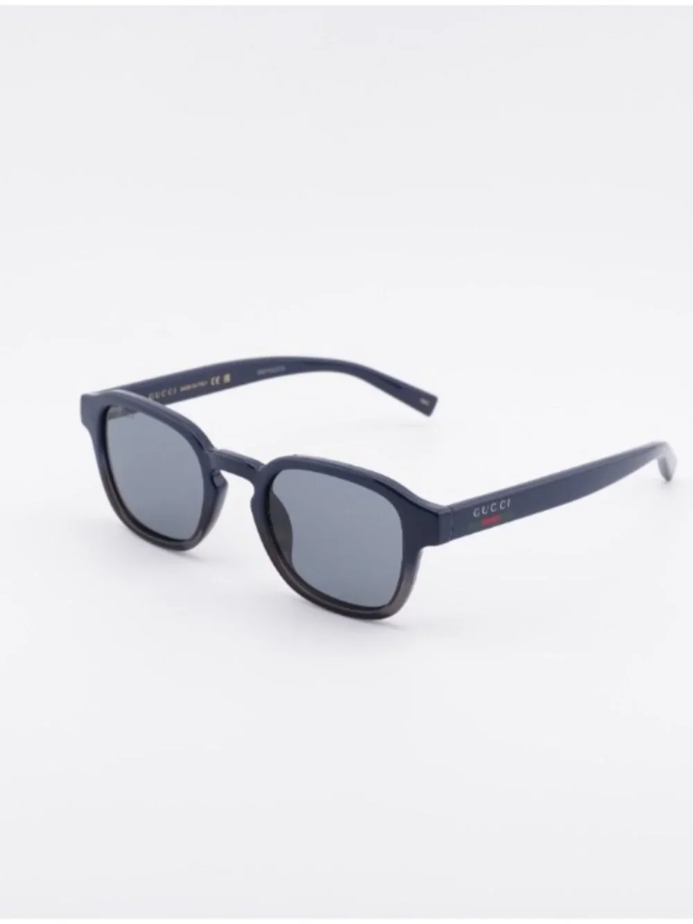 Gucci GG2106S 004 Sunglasses Blue to Grey Gradient Square Frame, Smoke Lenses